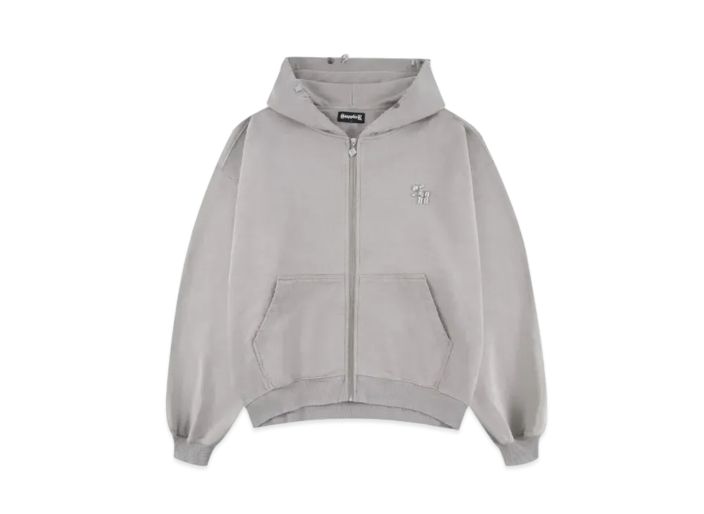 SUPPLIER Vintage Wash Pierced Zip Hoodie "Beige"