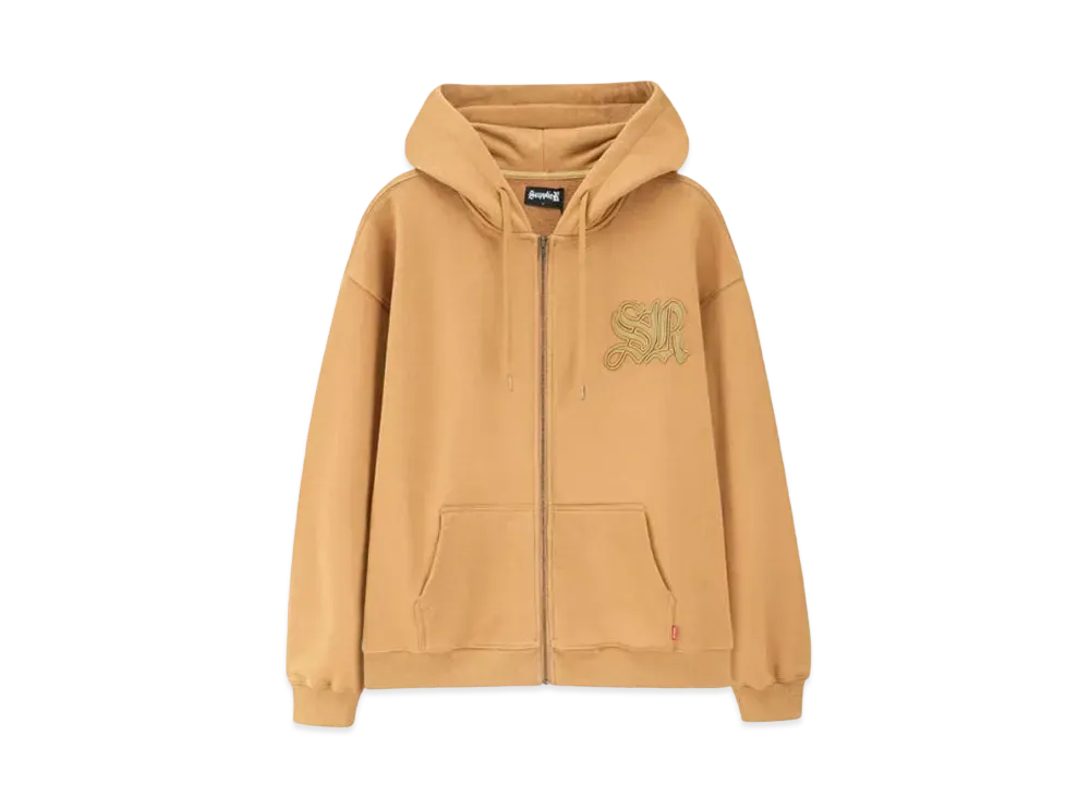 SUPPLIER Cross Leather Patch Zip Hoodie "Beige"