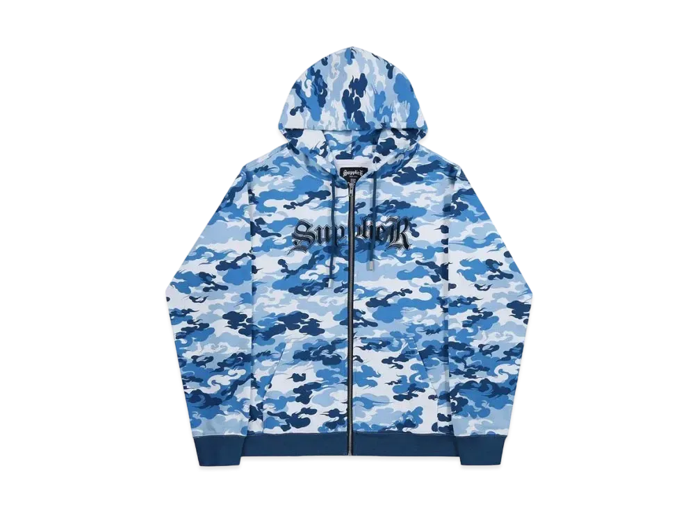SUPPLIER Cloud Camo Zip Hoodie "Blue"
