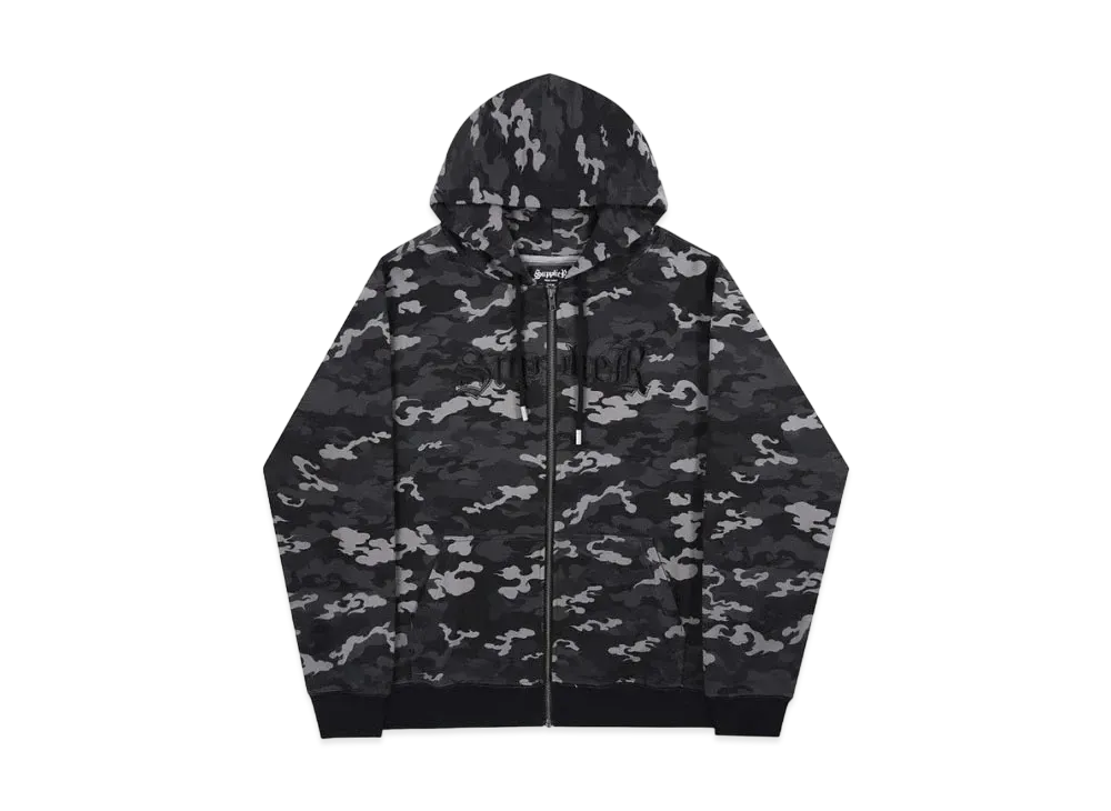 SUPPLIER Cloud Camo Zip Hoodie "Black"