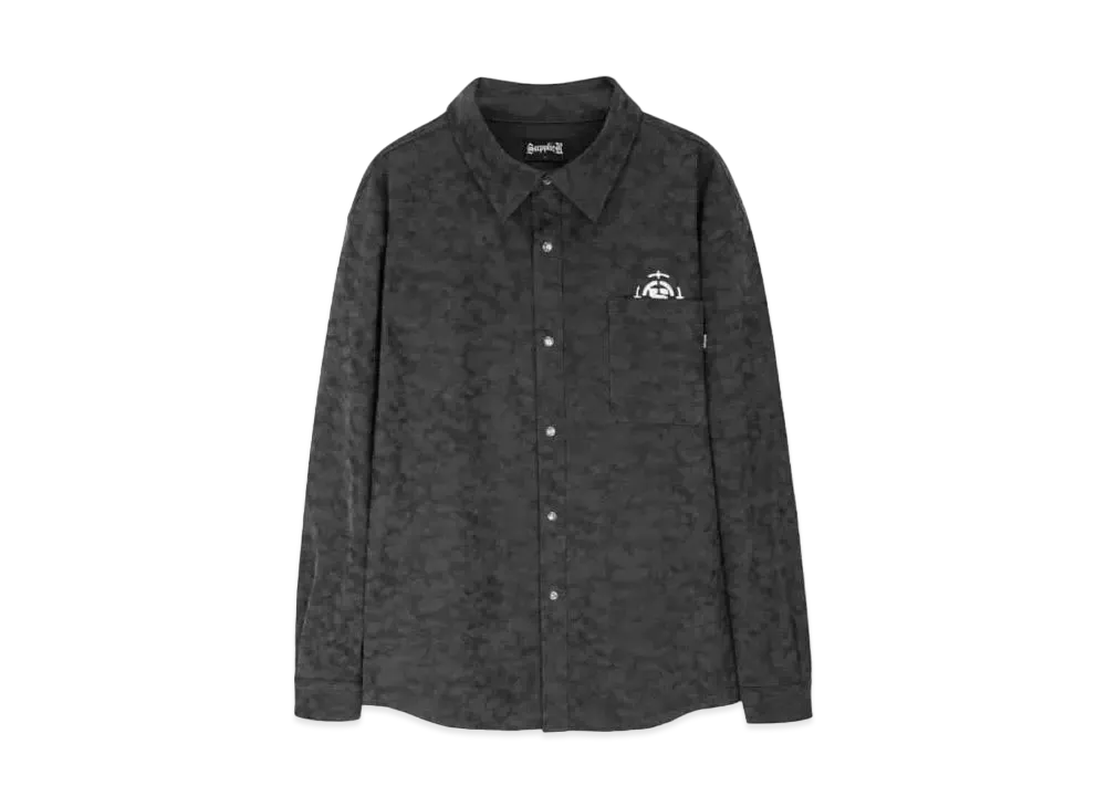 SUPPLIER Vintage Faux Leather Shirt "Black"