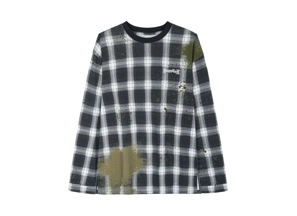 SUPPLIER Print Check LS Tee "Black"