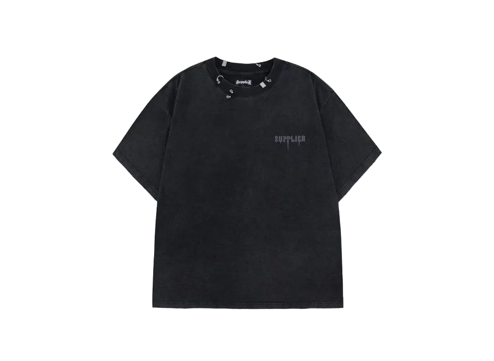 SUPPLIER Vintage Wash Pierced Tee "Black"