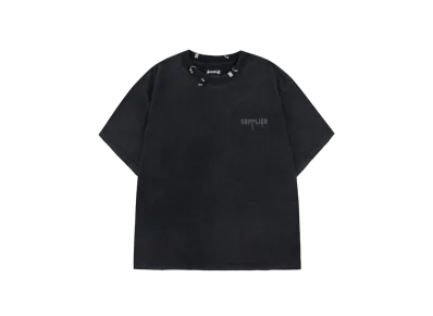 SUPPLIER Vintage Wash Pierced Tee "Black"
