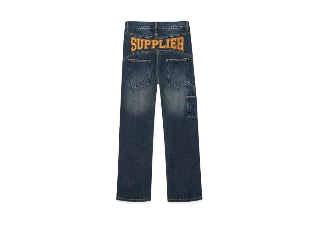SUPPLIER Back Logo Double Knee Denim Pants "Blue"