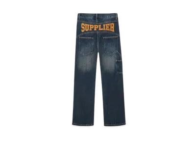 SUPPLIER Back Logo Double Knee Denim Pants "Blue"