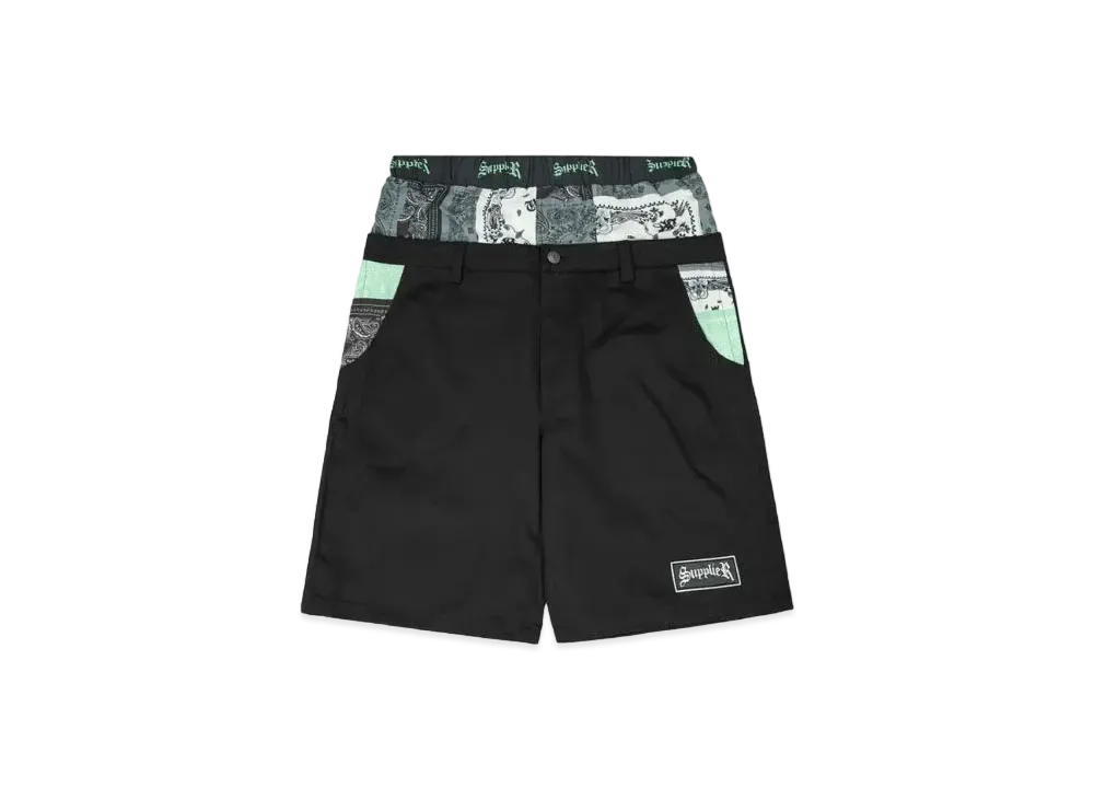SUPPLIER Double Layer Bandana Cargo Shorts "Black"