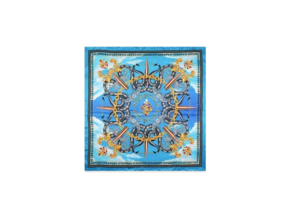 SUPPLIER Baroque Cross Silk Scarf "Blue"