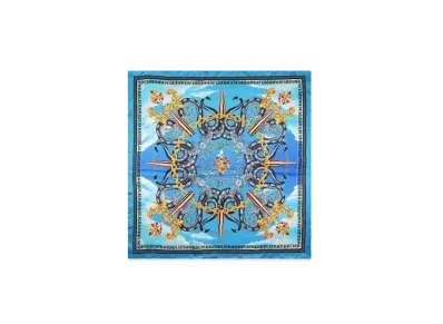 SUPPLIER Baroque Cross Silk Scarf "Blue"
