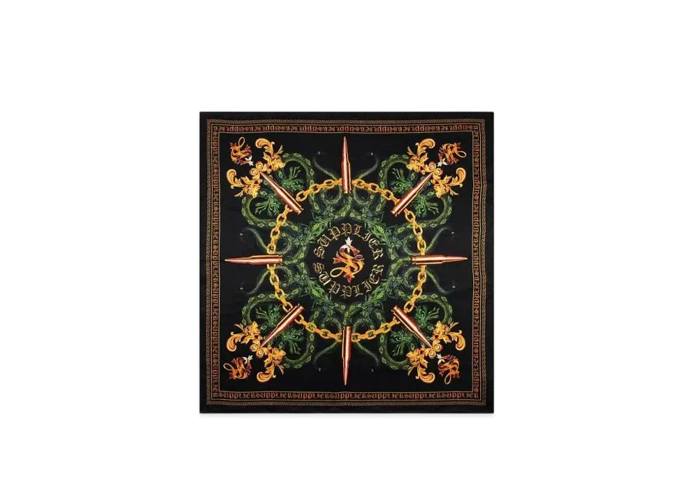 SUPPLIER Baroque Cross Silk Scarf "Black"
