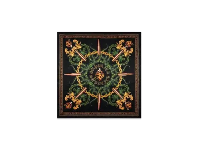 SUPPLIER Baroque Cross Silk Scarf "Black"