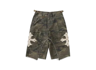 SUPPLIER Cross Leather Patch Baggy Shorts "Green"