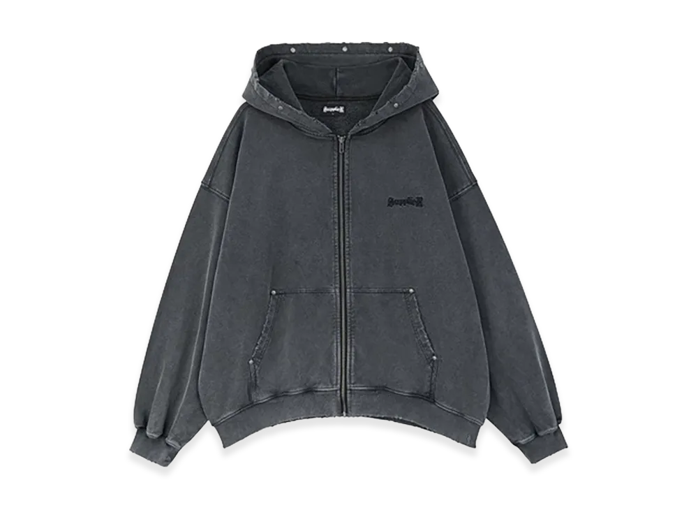 サプライヤー スタッズクロス パッチジップフーディー "ブラック"