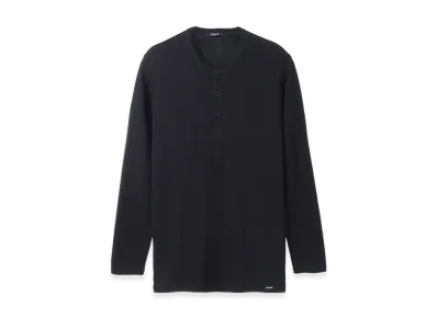 TOM FORD Henley Neck Tee "Black"