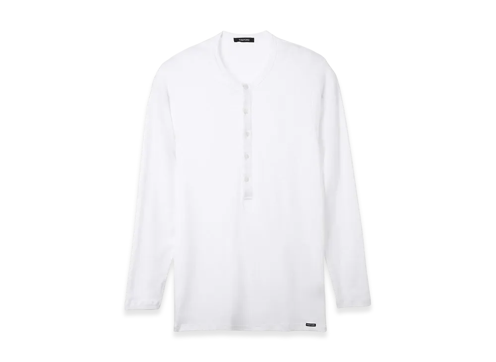 TOM FORD Henley Neck Tee "White"