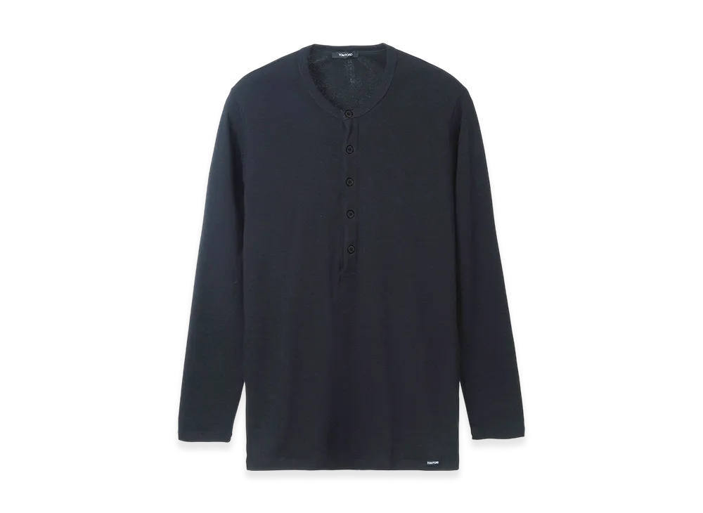 TOM FORD Henley Neck Tee "Ink"