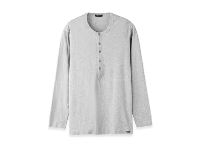 TOM FORD Henley Neck Tee "Greymelange"