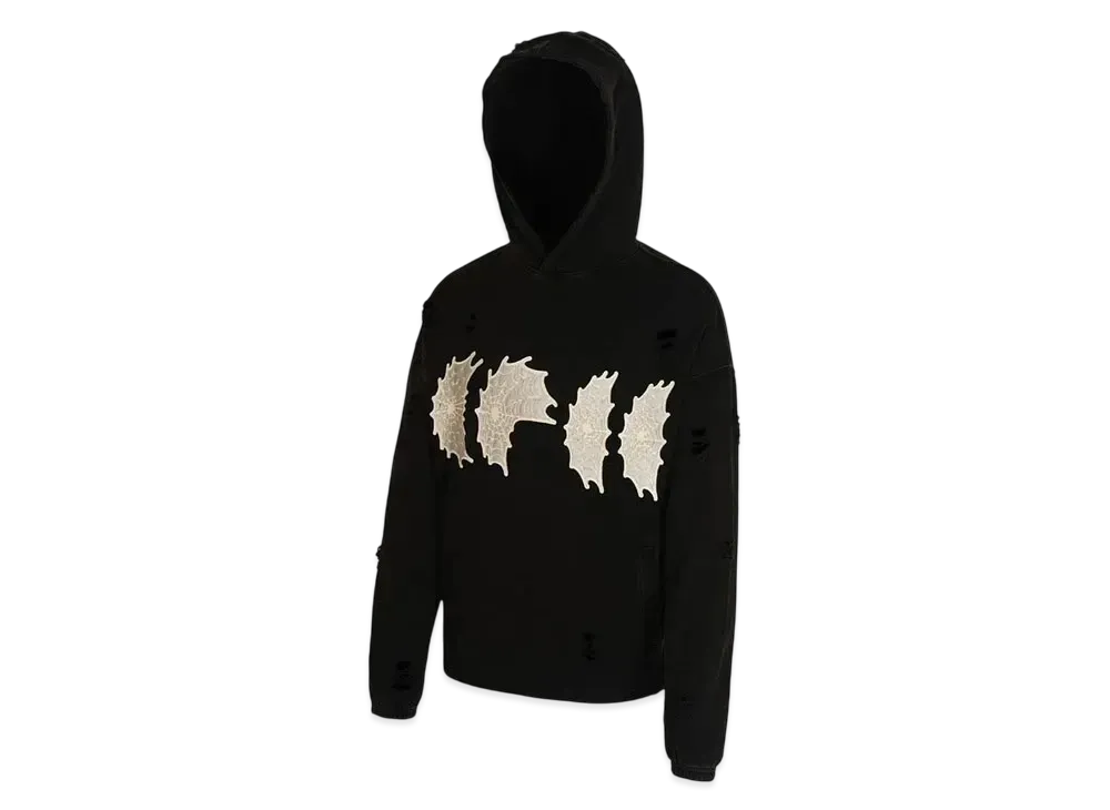 The Boy Has No Patience Cobweb Collage Destroys Washed Hoodie "Black"