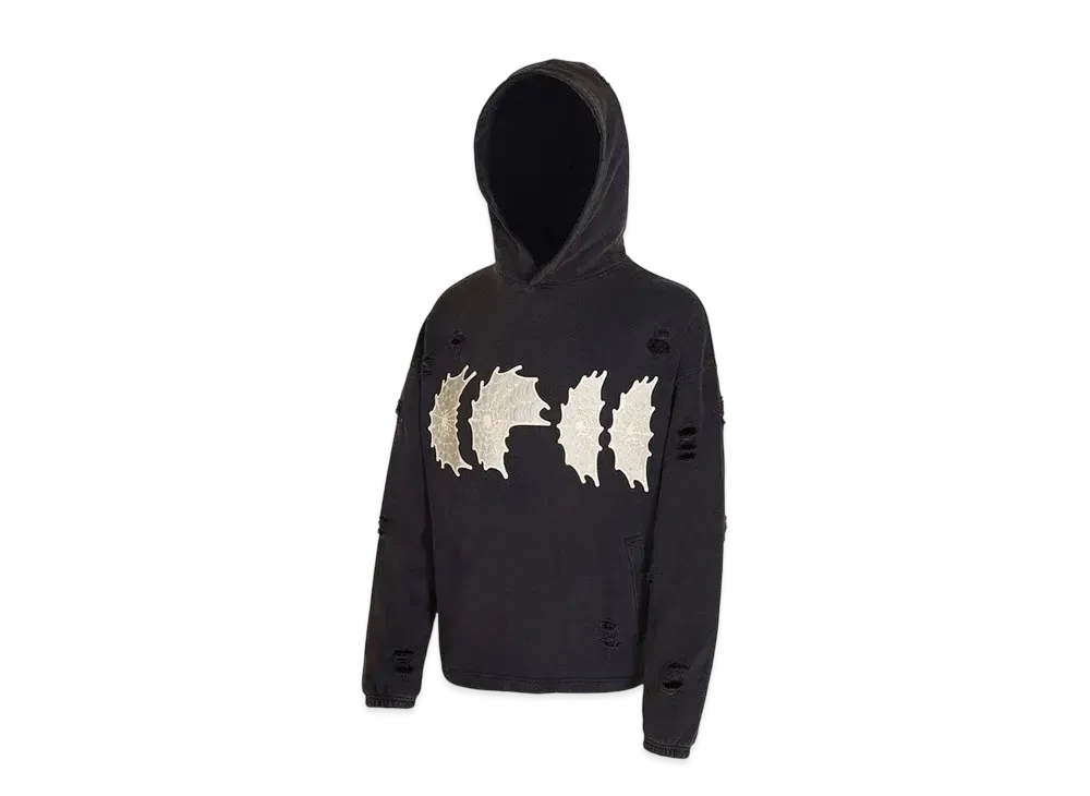 The Boy Has No Patience Cobweb Collage Destroys Washed Hoodie "Navy"