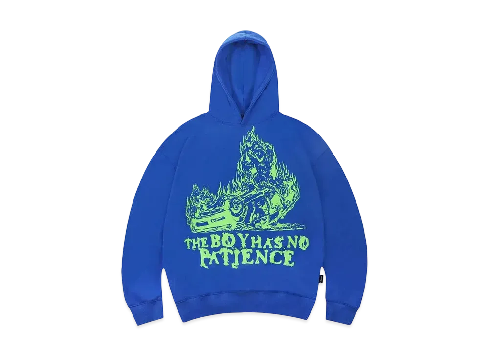 The Boy Has No Patience Burning Car Hoodie "Blue"