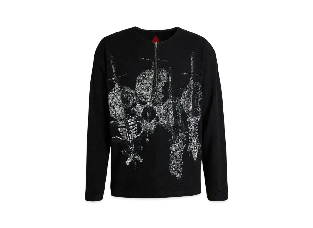 The Boy Has No Patience Printed Bone With Sword L/S Tee "Black"