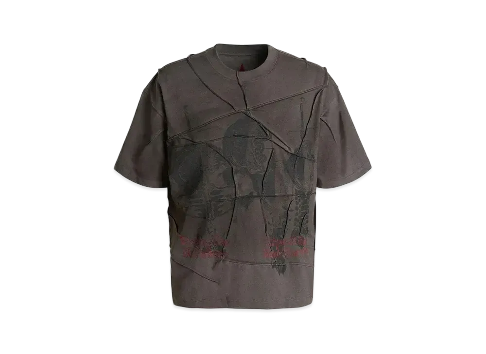 The Boy Has No Patience Printed Bone With Sword Wrinkled S/S Tee "Black"