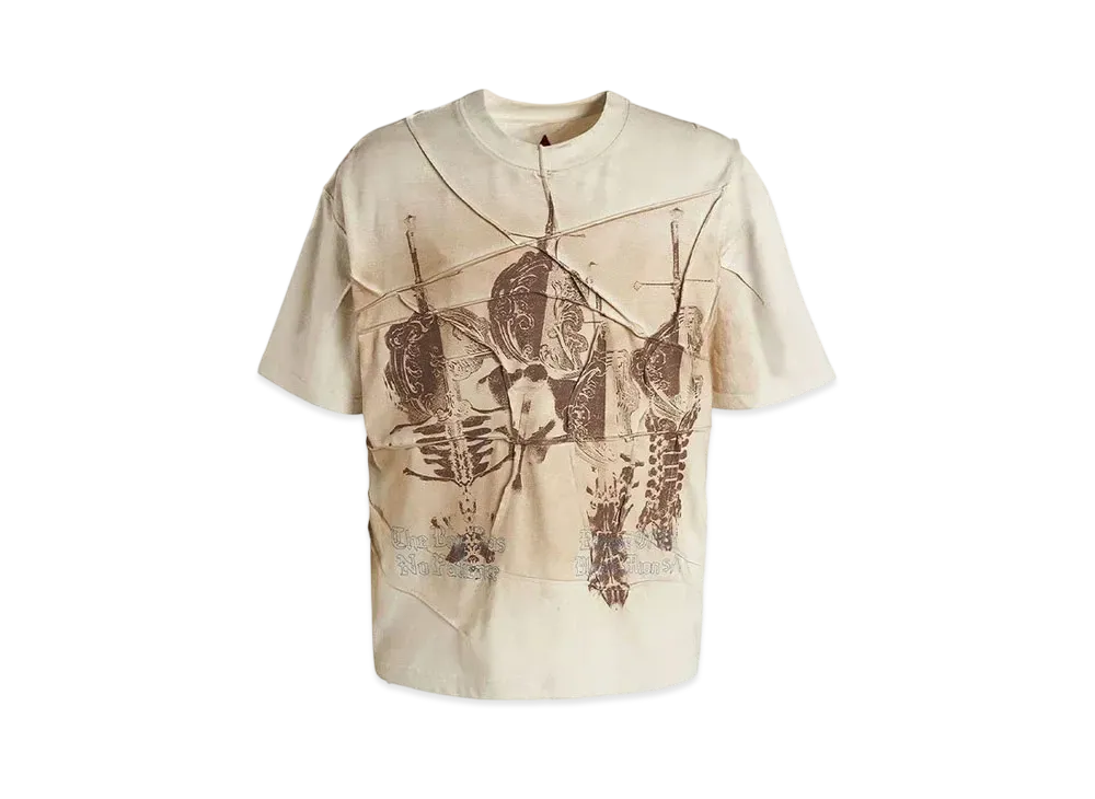 The Boy Has No Patience Printed Bone With Sword Wrinkled S/S Tee "Beige"