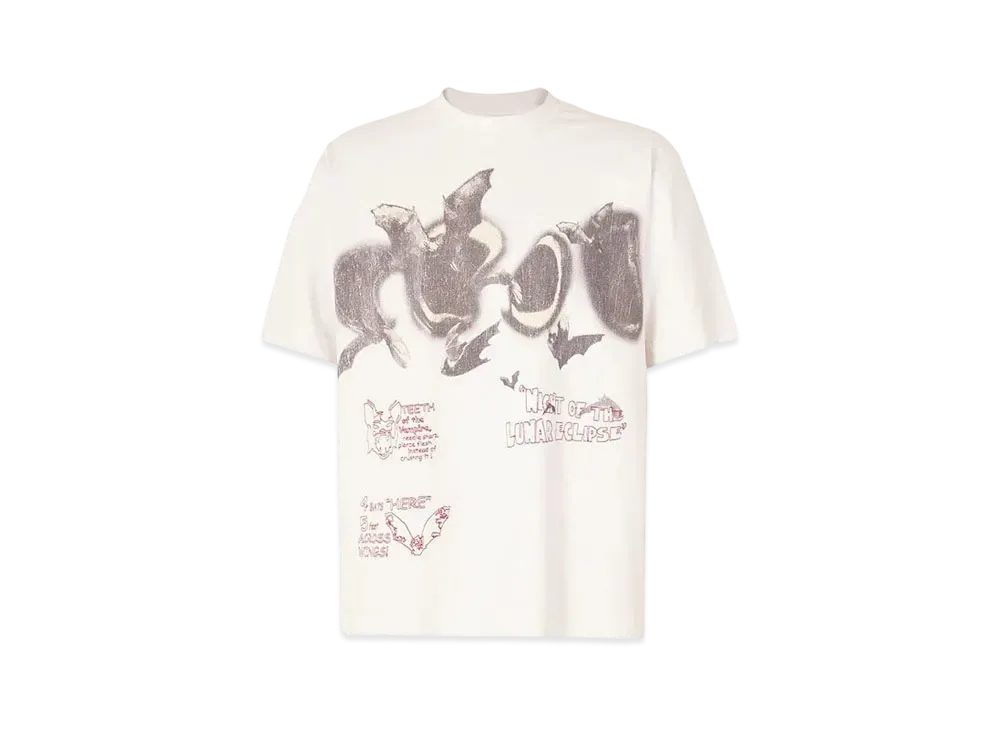 The Boy Has No Patience Moon Eating Night Washed SS Tee "White"