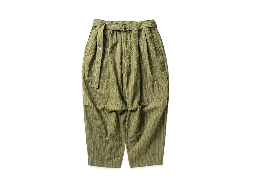 TIGHTBOOTH Seersucker Balloon Pants "Olive"