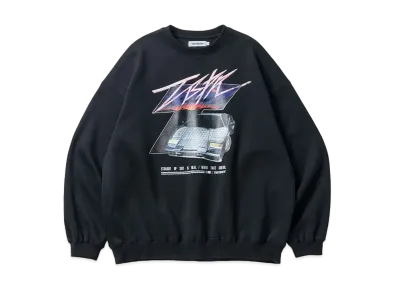 TIGHTBOOTH Initial T Crew Sweat Shirt "Black"