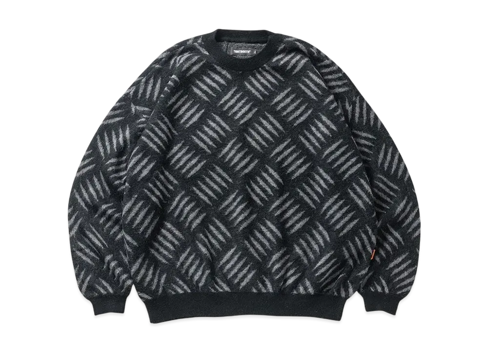 タイトブース チェッカープレートモヘアセーター "ブラック"