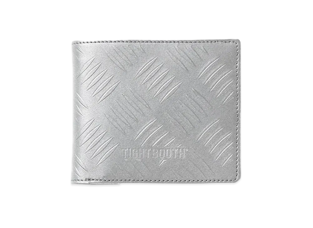 TIGHTBOOTH Checker Plate Leather Bifold Wallet "Reflective Silver"