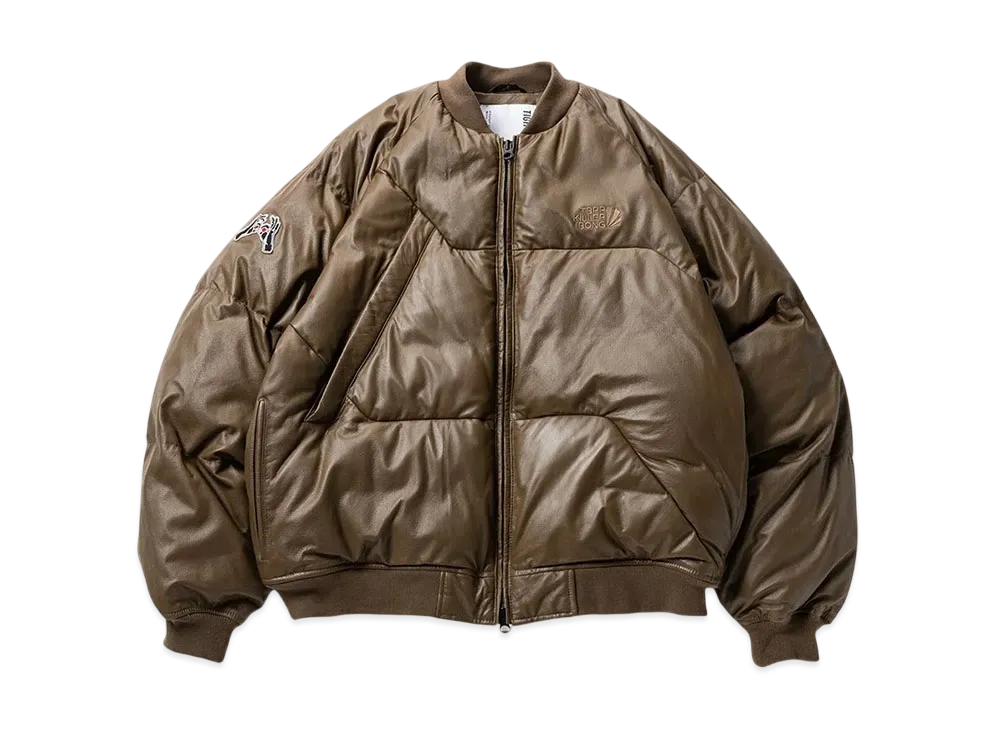 TIGHTBOOTH Leather Ma-1 Down Jkt "Brown"
