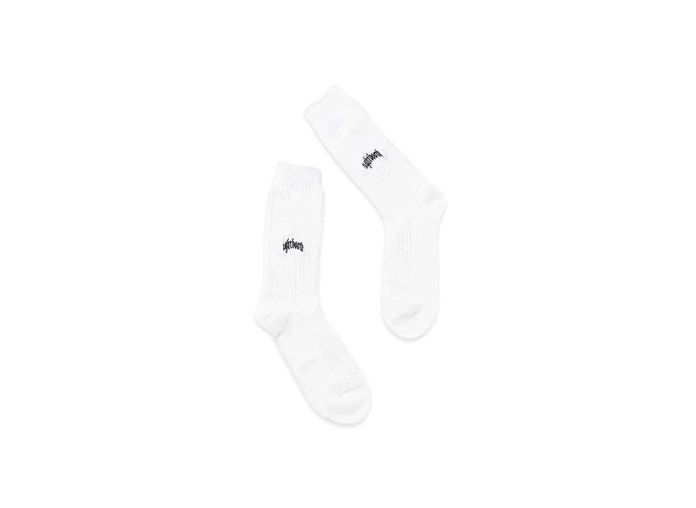 TIGHTBOOTH College Waffle Socks "White"