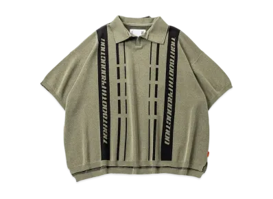 TIGHTBOOTH Stripe Knit Open Polo "Olive"