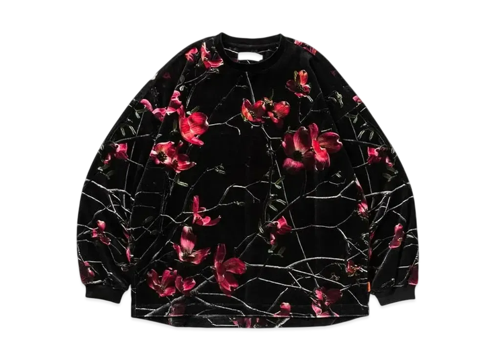 TIGHTBOOTH Dogwood Velour L/S Shirt "Black"