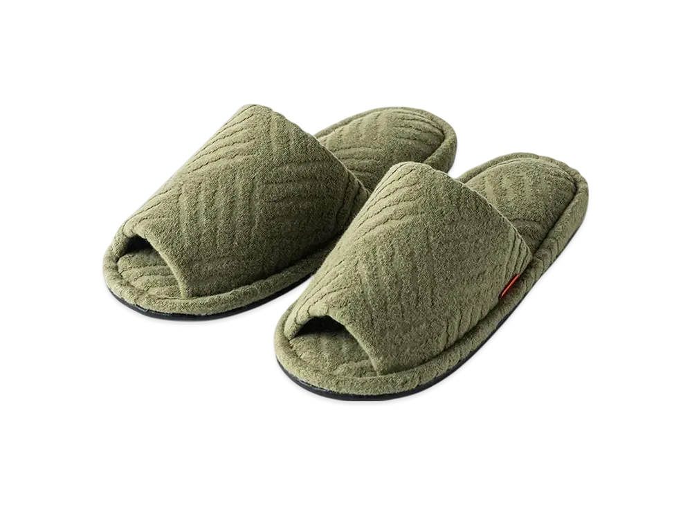 TIGHTBOOTH Checker Plate Pile Room Sandal "Olive"