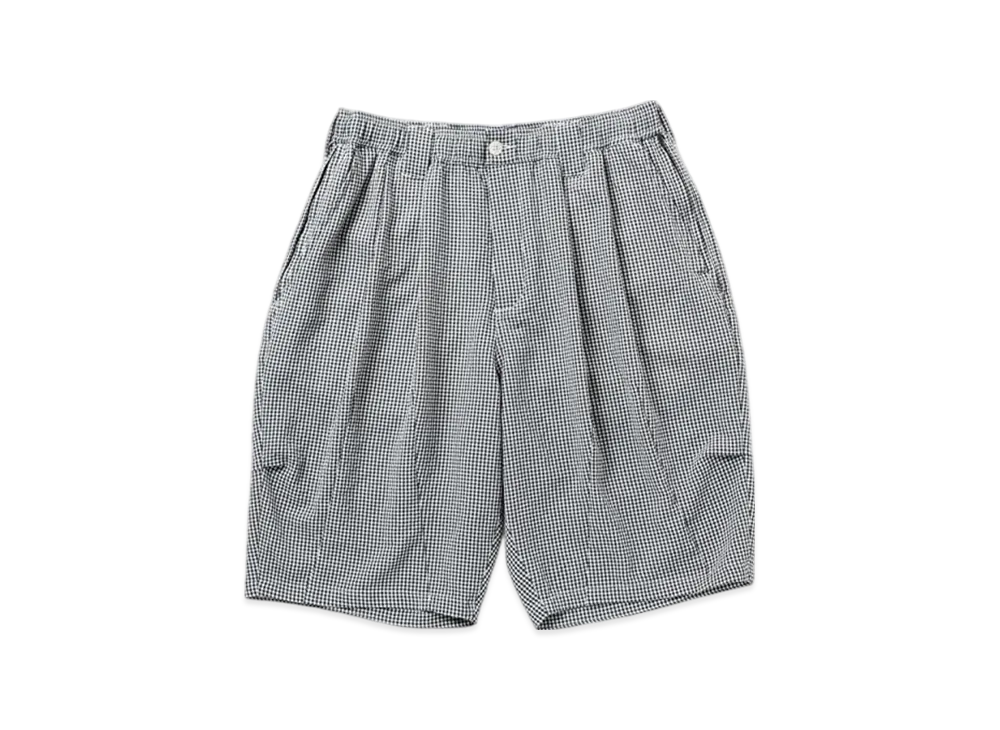 TIGHTBOOTH Seersucker Big Shorts "B/W Gingham"