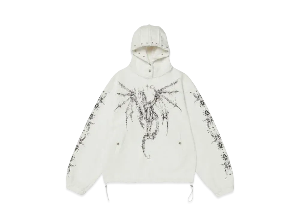 THUG CLUB Dragon Stud Hoodie "White"