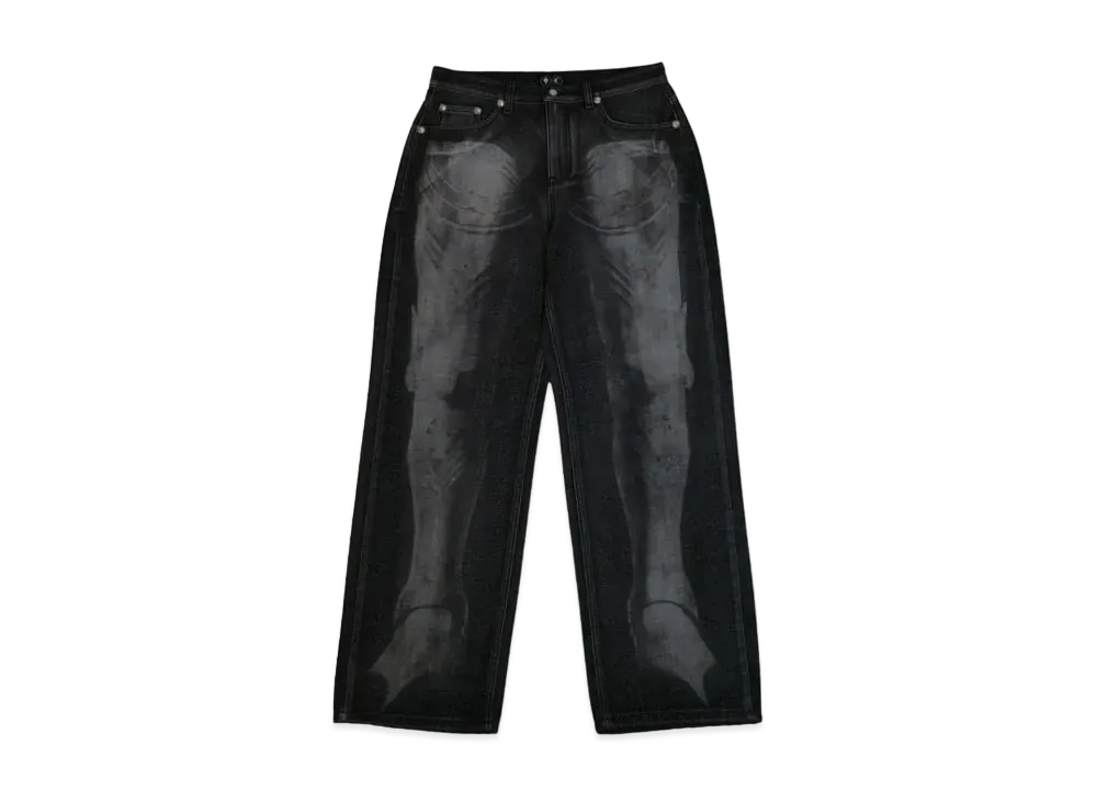 THUG CLUB Warrior Laser Denim Pants "Black"
