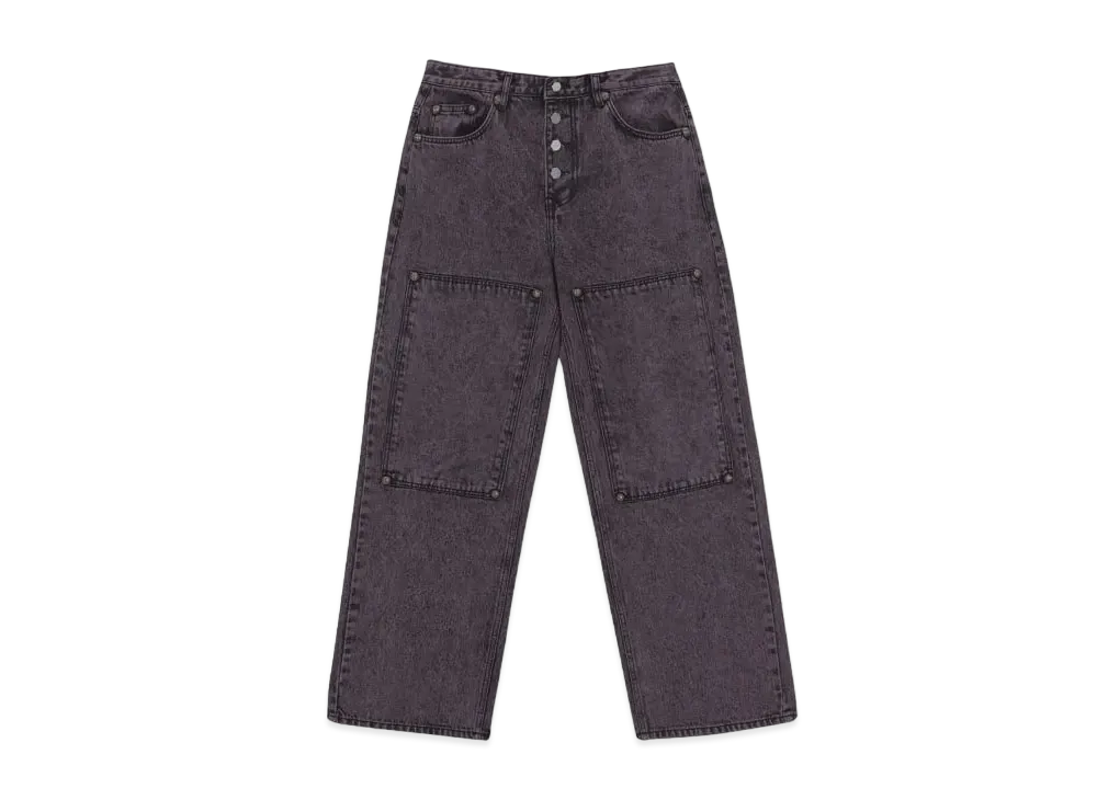 THUG CLUB Double Knee Laser Denim Pants "Purple"
