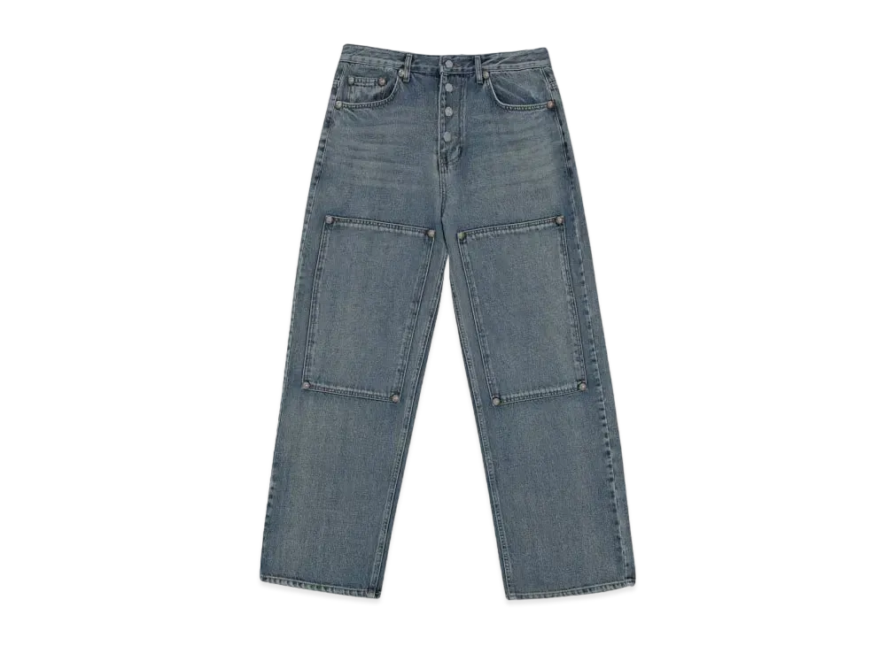 THUG CLUB Double Knee Laser Denim Pants "Denim"