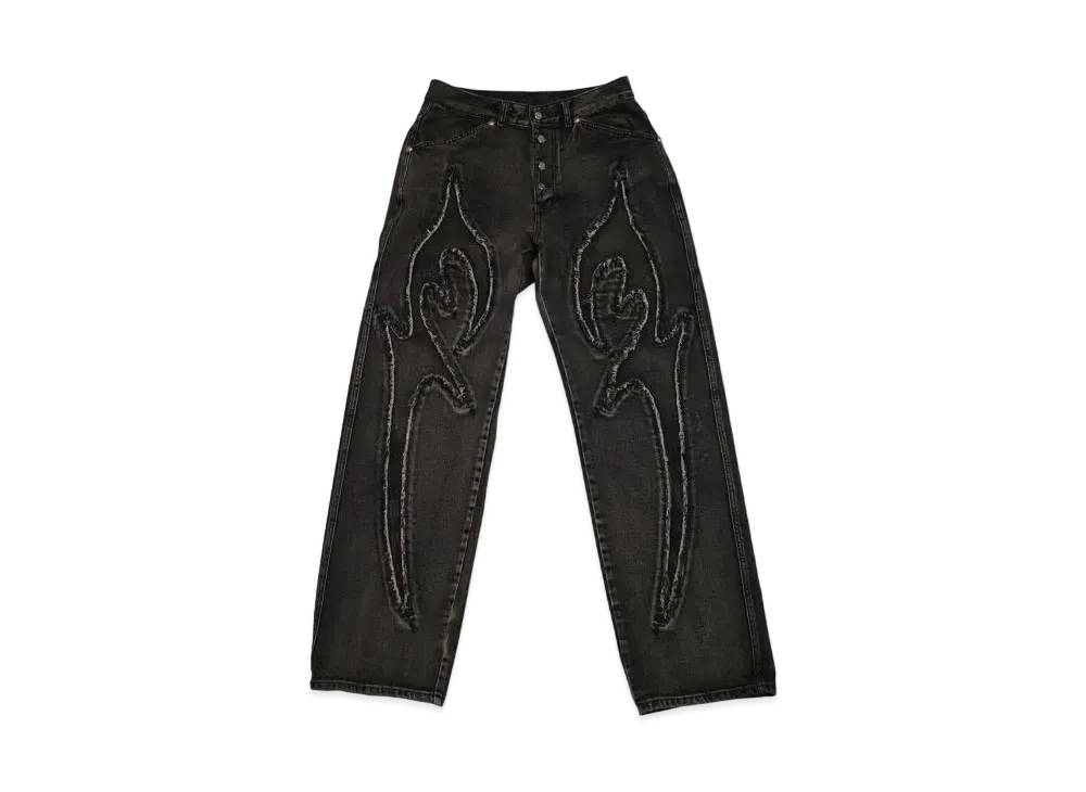 THUG CLUB Denim Tribal Pants "Black"