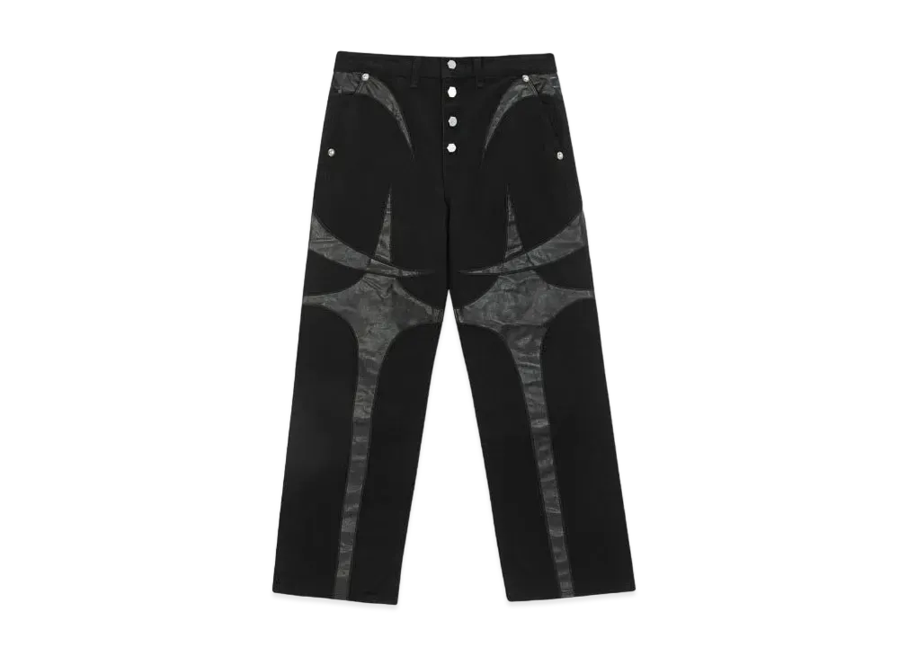 THUG CLUB TC Leather Denim Pants 2 "All Black"