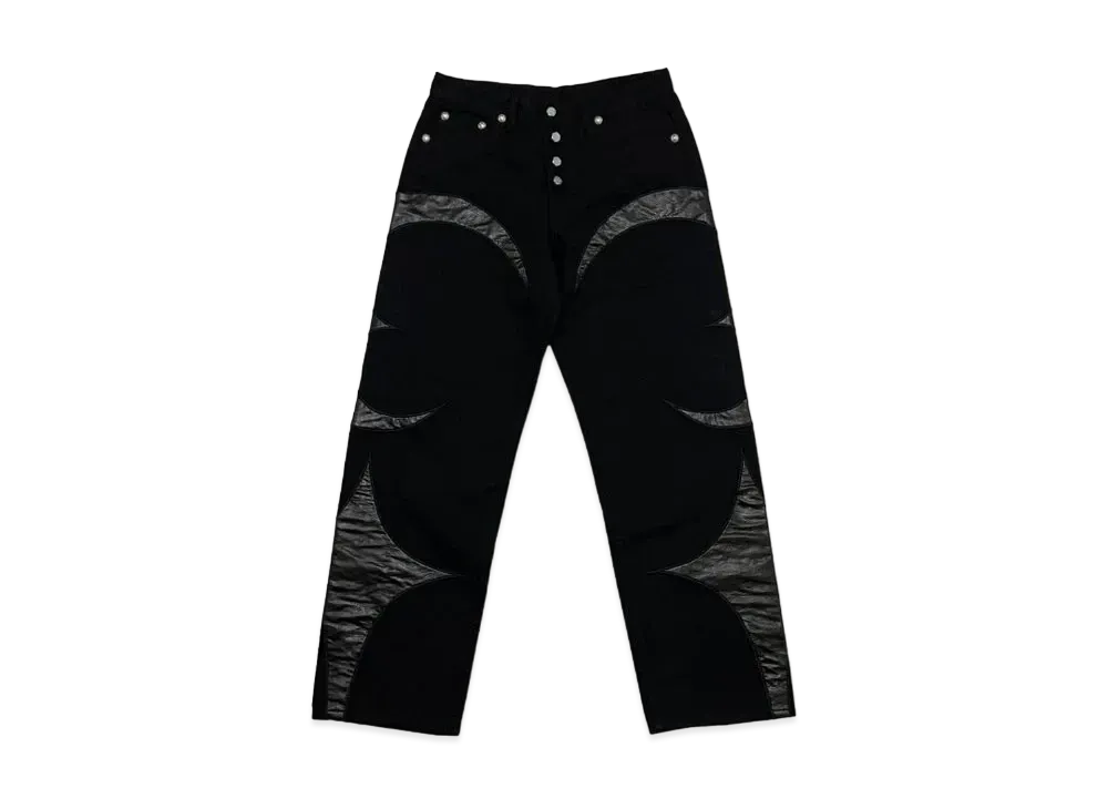 THUG CLUB TC Leather Denim Pants "All Black"