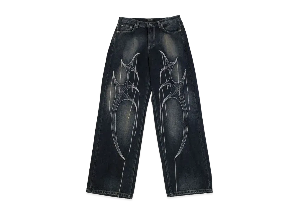 THUG CLUB Tribal Tree Denim Pants "Indigo"