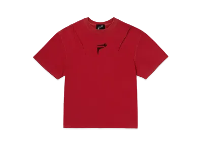 THUG CLUB x FILA Logo T-Shirts "Wash Red"