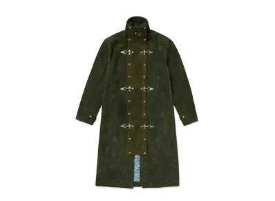 THUG CLUB Bio Soldier Leather Trench Coat "Khaki"