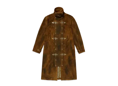 THUG CLUB Bio Soldier Leather Trench Coat "Camel"