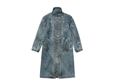 THUG CLUB Bio Soldier Denim Trench Coat "Blue"